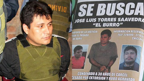 José Luis Torres Saavedra, alias 'El burro'. Por preservar su salud fugó de Challapalca el19 de febrero de 2012. Fue recapturado.  Anteriorente fugó cuando en Chiclayo cuando era trasladado al penal