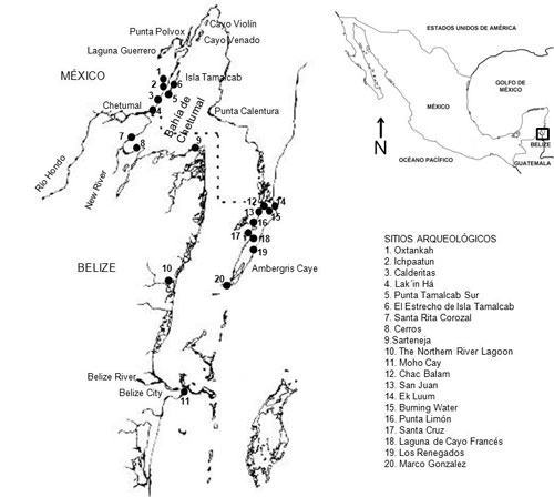 La Bahía de Chetumal y sus sitios costeros