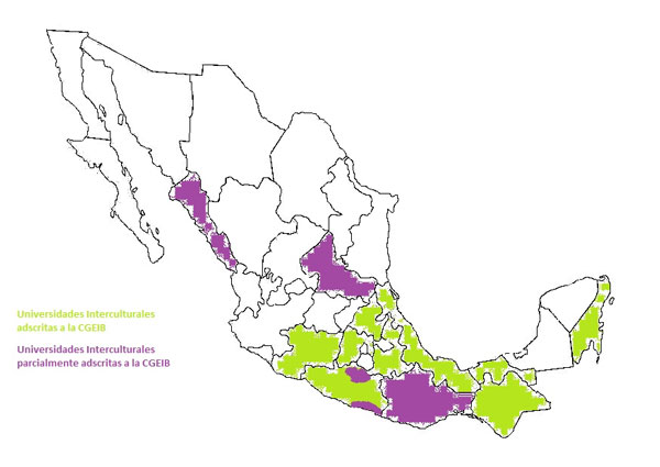 Mapa I. Universidades Interculturales en México.