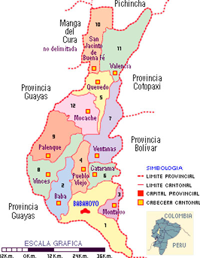 Ubicación geográfica del cantón Quevedo, provincia Los Ríos