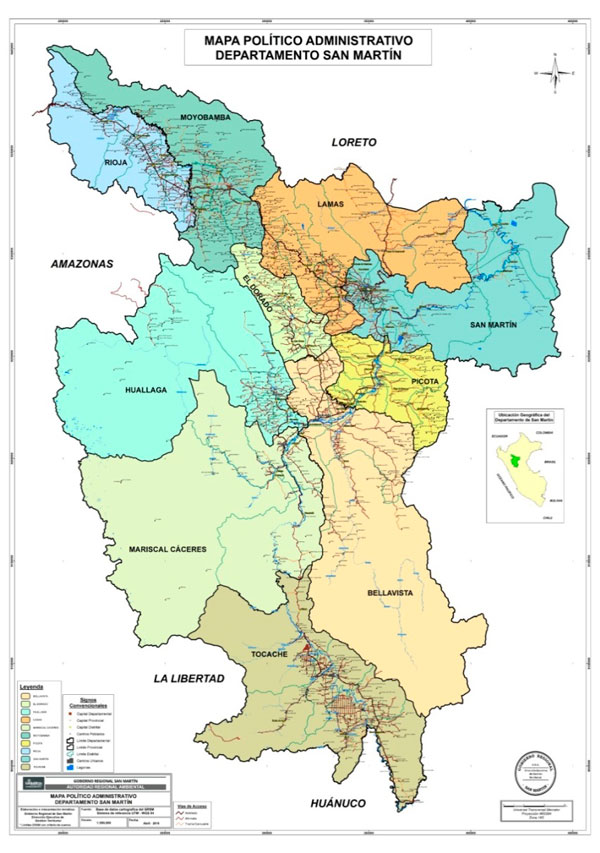 Imagen 1. La provincia de Moyobamba está situada en la zona norte de la región de  San Martín.