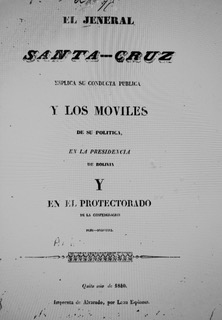 El Manifiesto de Santa Cruz publicado en Quito, en 1840