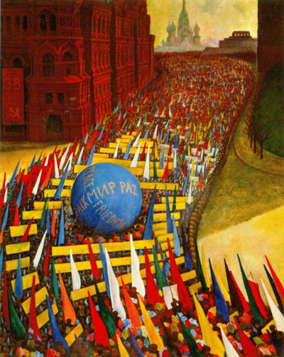 Desfile del 1 de mayo en Moscú, por Diego Rivera, 1956