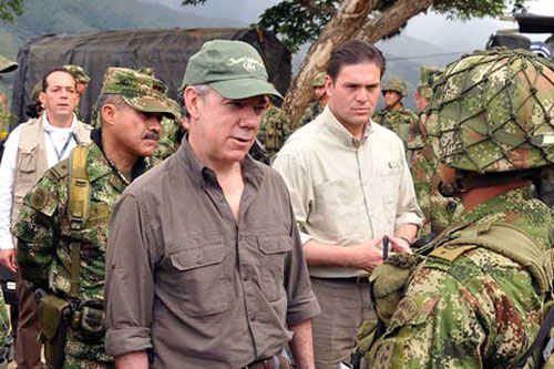Presidente Juan Manuel Santos en Marquetalia. Septiembre 18 de 2012