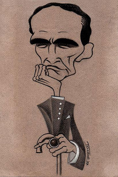 Imagen 5. Caricatura de César Vallejo por Walter Toscano <a href=