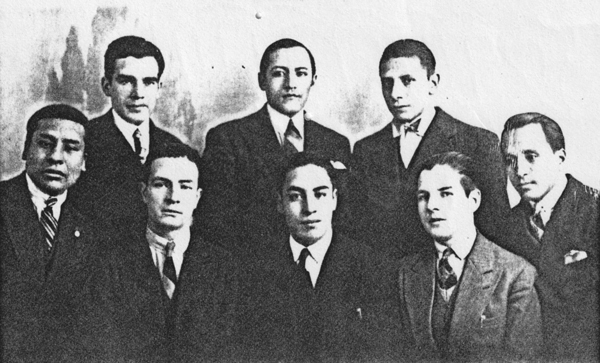 Arriba: Luis Eduardo Enríquez, Gregorio Castro, Alfredo González Willis, Wilfredo Rozas, Rafael González Willis, Nicanor Castro