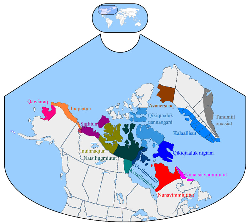 Distribución de las lenguas inuit