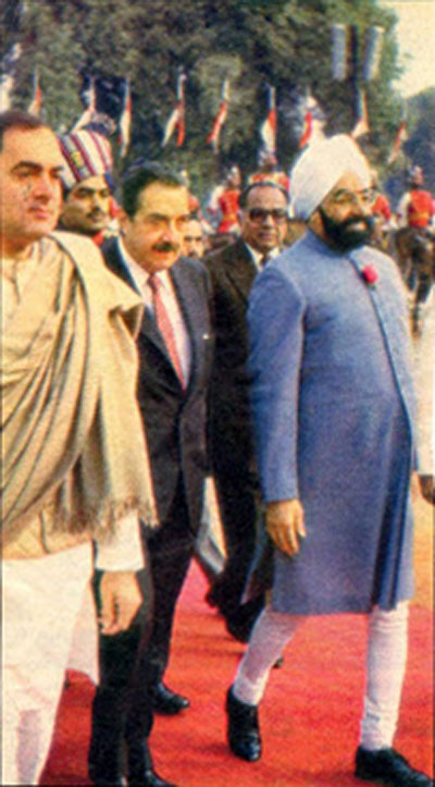El presidente Alfonsín con el presidente indio Giani Zail Singh