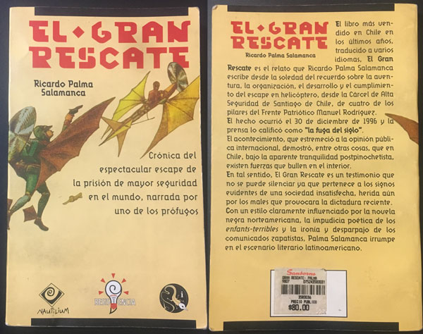 Portada y contra de El gran rescate, distribuido en México hacia 1998