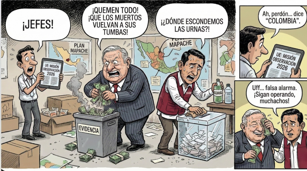Caricatura La UE anuncia medidas para CO elecciones 2026
