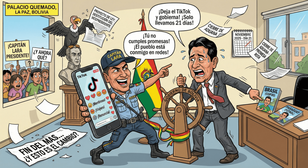 Caricatura Pacarinadelsur Caricatura Tensiones entre el Presidente y Vicepresidente.