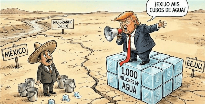Caricatura-Pacarinadelsur-MX-Caricatura-Trump-exige-a-Mexico-agua