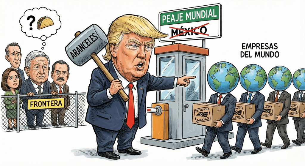 Caricatura de Pacarinadelsur MX Caricatura Trump exige aranceles